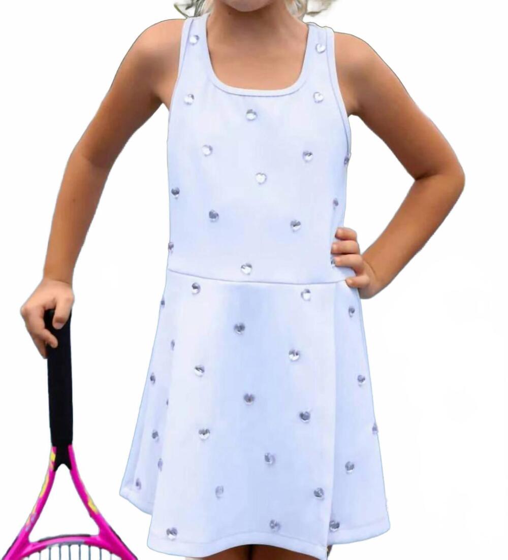 NEW LOLA + THE BOYS heart scuba tennis dress in lavender